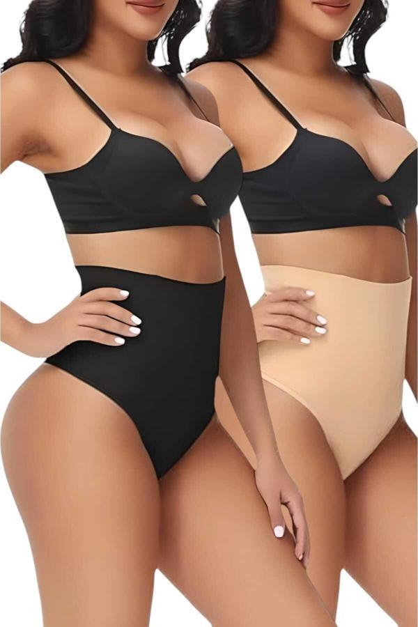 Tezzgelsin Kadın Dikişsiz Yüksek Bel Karın Toparlayıcı  String Korse 2'Li Set - Image 1