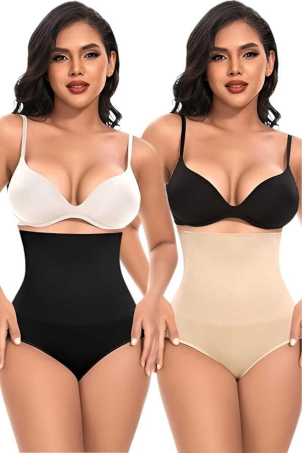 Tezzgelsin Kadın Toparlayıcı Dikişsiz Yüksek Bel Slip Korse 2'Li Set - Image 1
