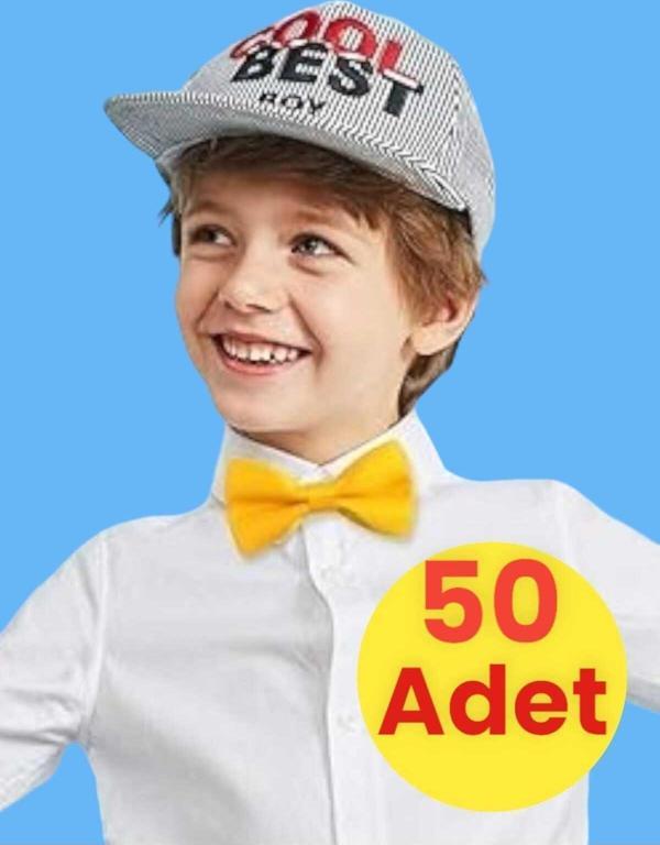 Erkek Çocuk Saten Papyon 50 Adet - Image 1