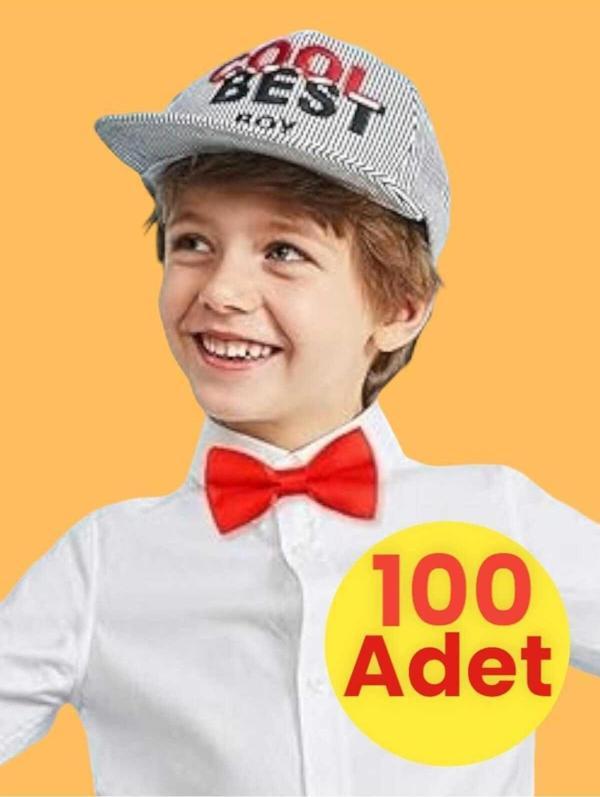 Erkek Çocuk Saten Papyon 100 Adet - Image 1
