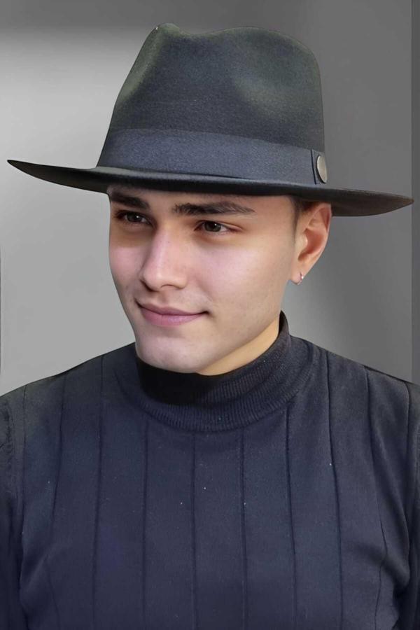 Erkek Panama Kaşe Biyeli Fötr Şapka - Image 1