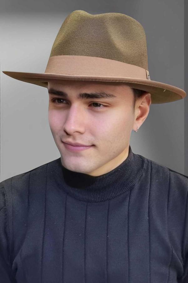 Erkek Panama Kaşe Biyeli Fötr Şapka - Image 1