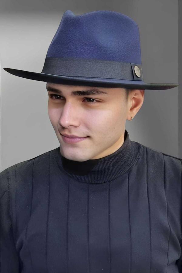 Erkek Panama Kaşe Biyeli Fötr Şapka - Image 1