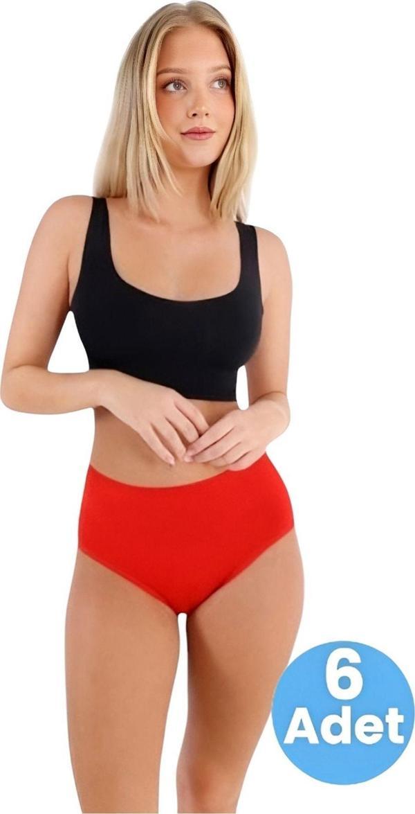 Tezzgelsin Kadın Pamuklu Penye Süprem Kumaş Bato Külot Kadın Bato Külot 6 Adet - Image 1