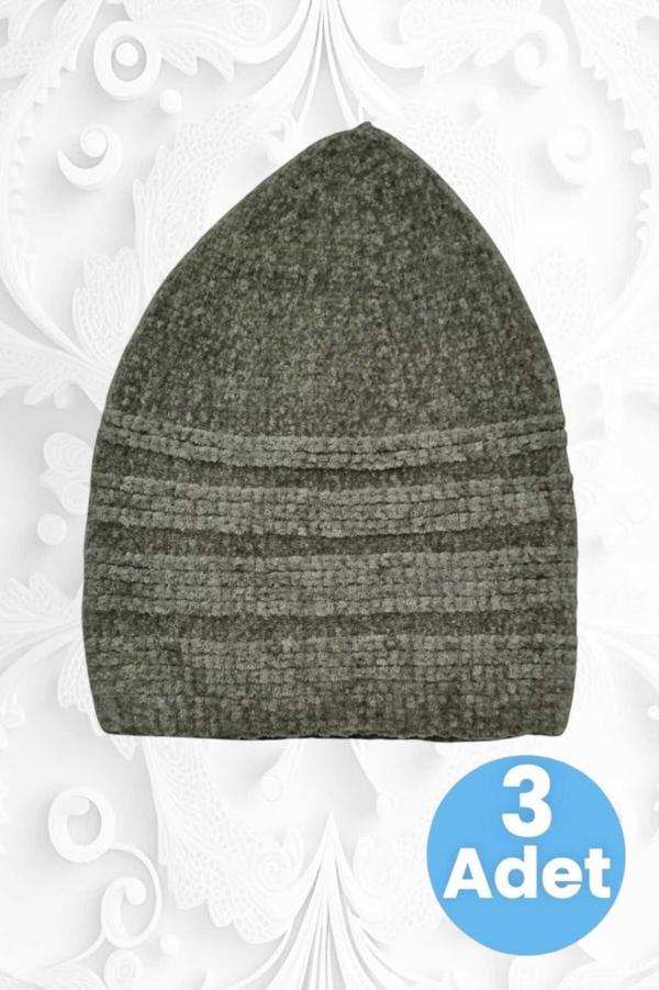 3'Lü Kadife Takke Kaliteli Namaz Takkesi - Image 1