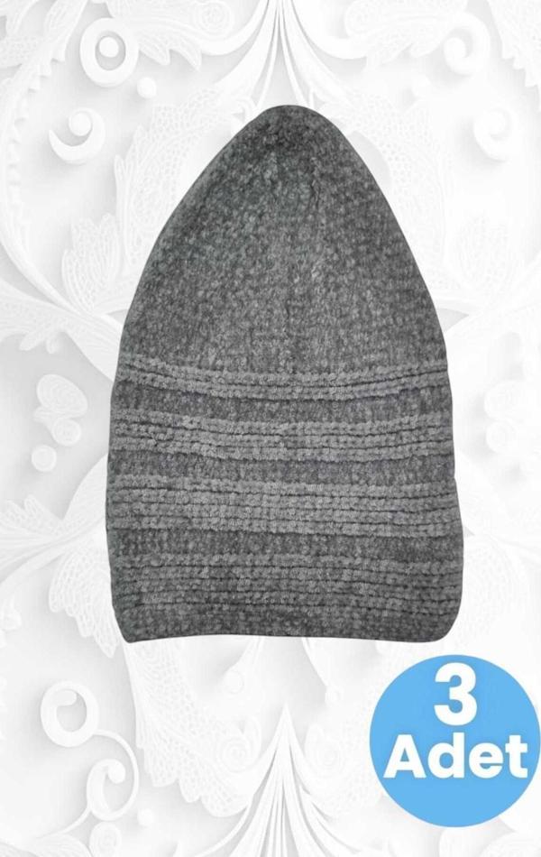 3'Lü Kadife Takke Kaliteli Namaz Takkesi - Image 1
