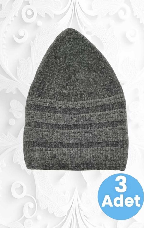 3'Lü Kadife Takke Kaliteli Namaz Takkesi - Image 1