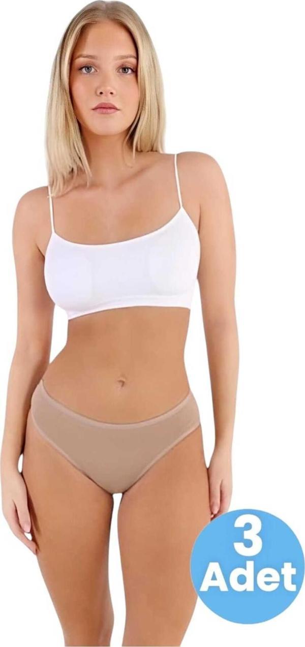 Tezzgelsin Kadın Pamuklu Penye Süprem Kumaş Bikini Külot Kadın Bikini Külot 3 Adet - Image 1