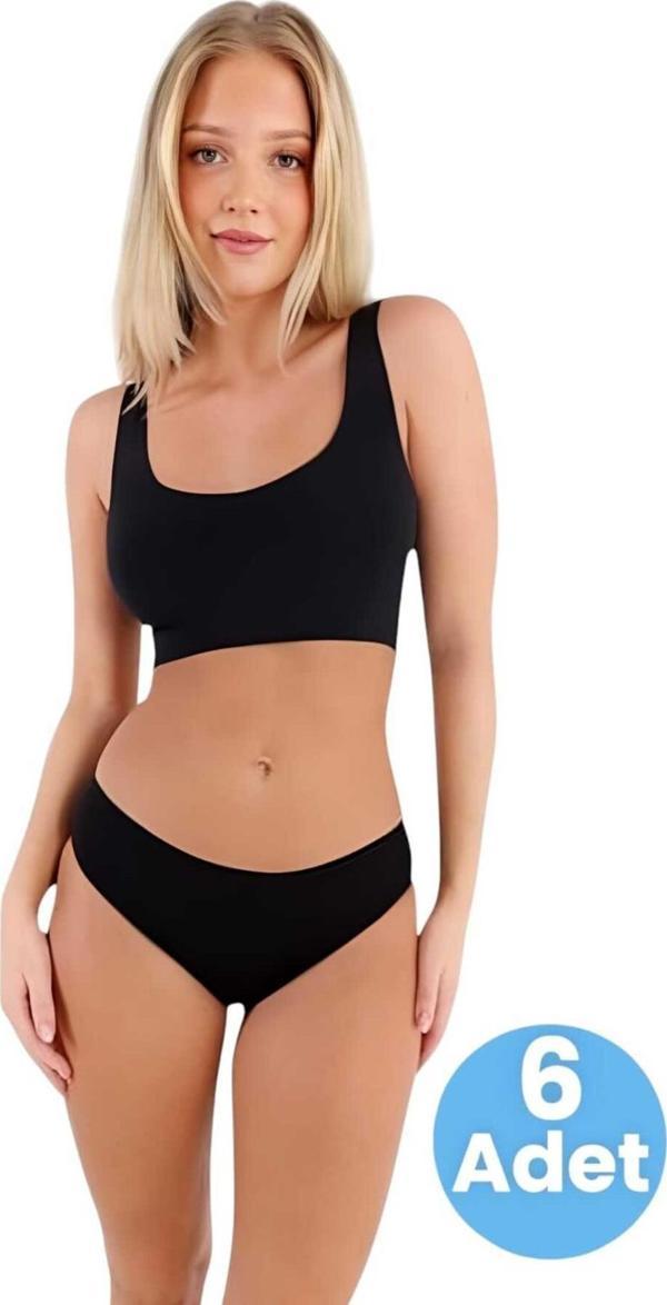 Tezzgelsin Kadın Pamuklu Penye Süprem Kumaş Bikini Külot Kadın Bikini Külot 6 Adet - Image 1