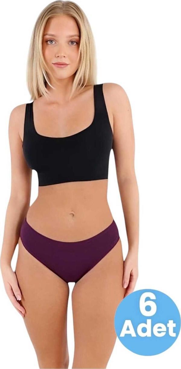 Tezzgelsin Kadın Pamuklu Penye Süprem Kumaş Bikini Külot Kadın Bikini Külot 6 Adet - Image 1