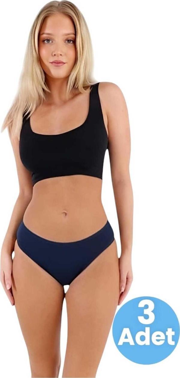 Tezzgelsin Kadın Pamuklu Penye Süprem Kumaş Bikini Külot Kadın Bikini Külot 3 Adet - Image 1