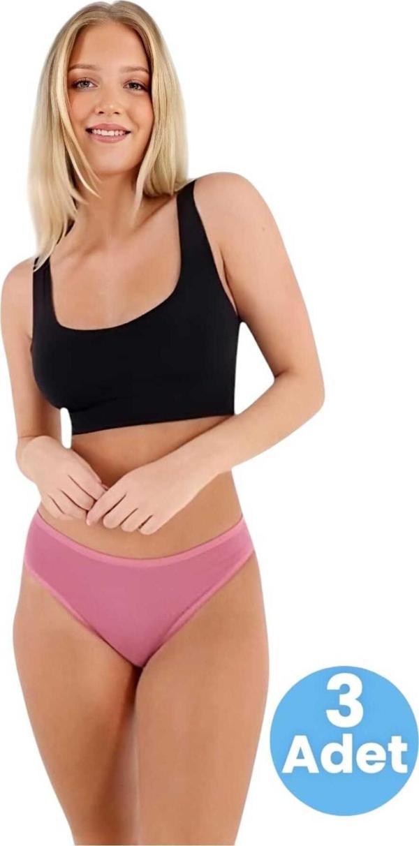 Tezzgelsin Kadın Pamuklu Penye Süprem Kumaş Bikini Külot Kadın Bikini Külot 3 Adet - Image 1