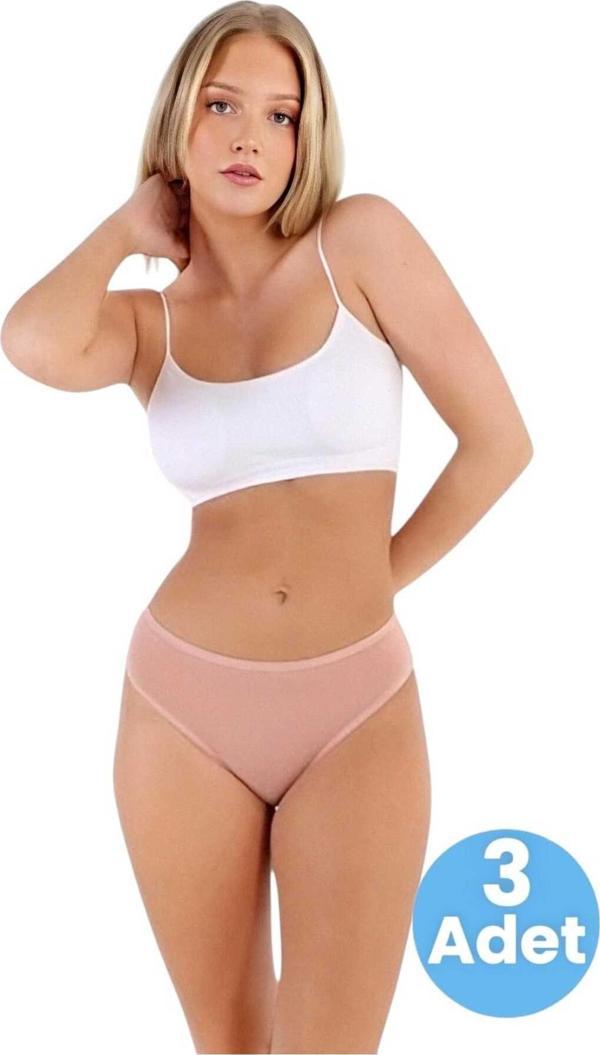 Tezzgelsin Kadın Pamuklu Penye Süprem Kumaş Bikini Külot Kadın Bikini Külot 3 Adet - Image 1
