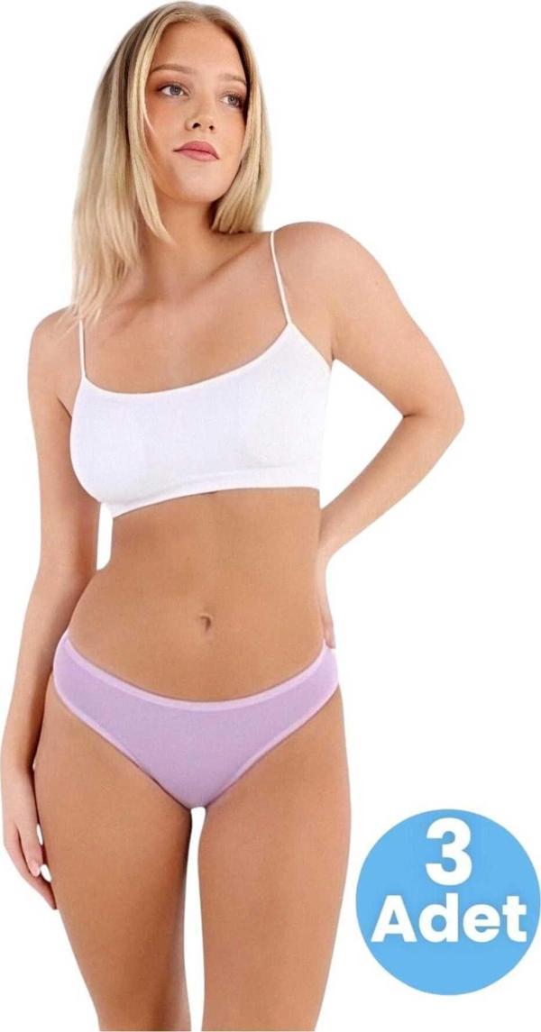 Tezzgelsin Kadın Pamuklu Penye Süprem Kumaş Bikini Külot Kadın Bikini Külot 3 Adet - Image 1