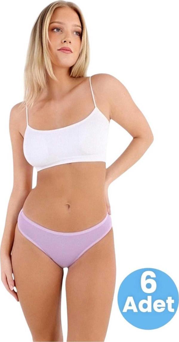 Tezzgelsin Kadın Pamuklu Penye Süprem Kumaş Bikini Külot Kadın Bikini Külot 6 Adet - Image 1