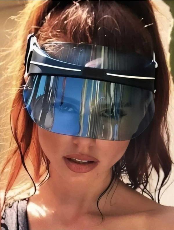 Kadın Güneş Koruyucu Renkli Pleksi Cam Vizör Plaj Şapkası - Image 1