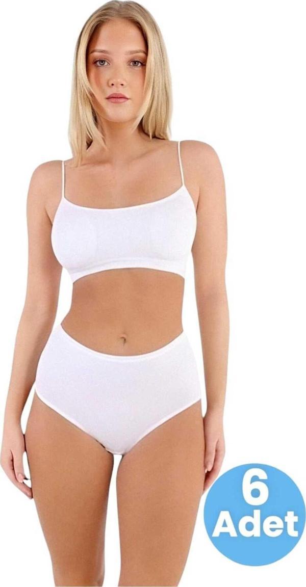Tezzgelsin Kadın Pamuklu Penye Süprem Kumaş Bato Külot Kadın Bato Külot 6 Adet - Image 1