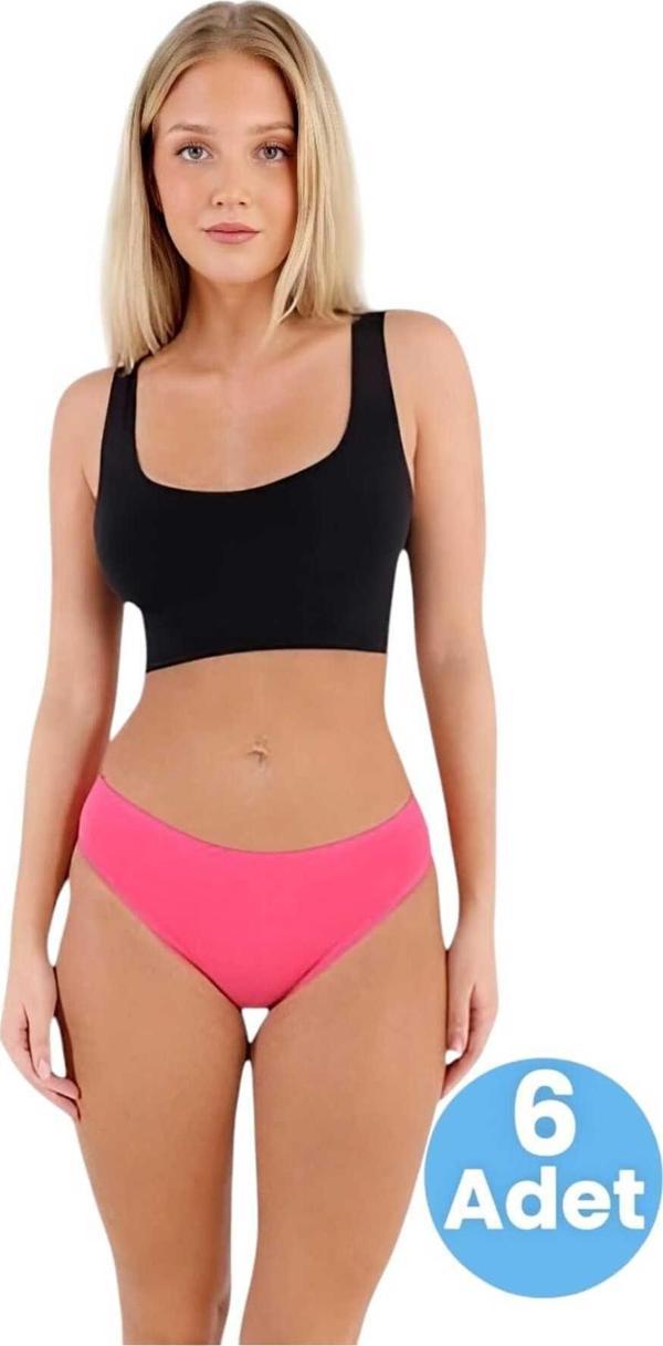 Tezzgelsin Kadın Pamuklu Penye Süprem Kumaş Bikini Külot Kadın Bikini Külot 6 Adet - Image 1