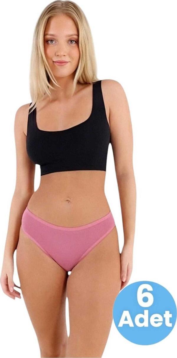 Tezzgelsin Kadın Pamuklu Penye Süprem Kumaş Bikini Külot Kadın Bikini Külot 6 Adet - Image 1