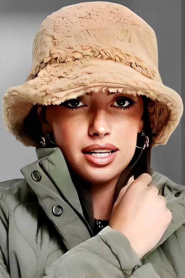 Kadın Peluş Bucket Şapka - Image 1