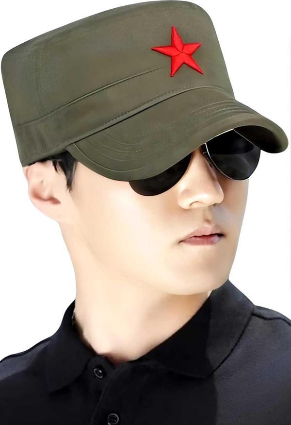 Unisex Castro Kızıl Yıldız Arkadan Ayarlanabilir Şapka - Image 1