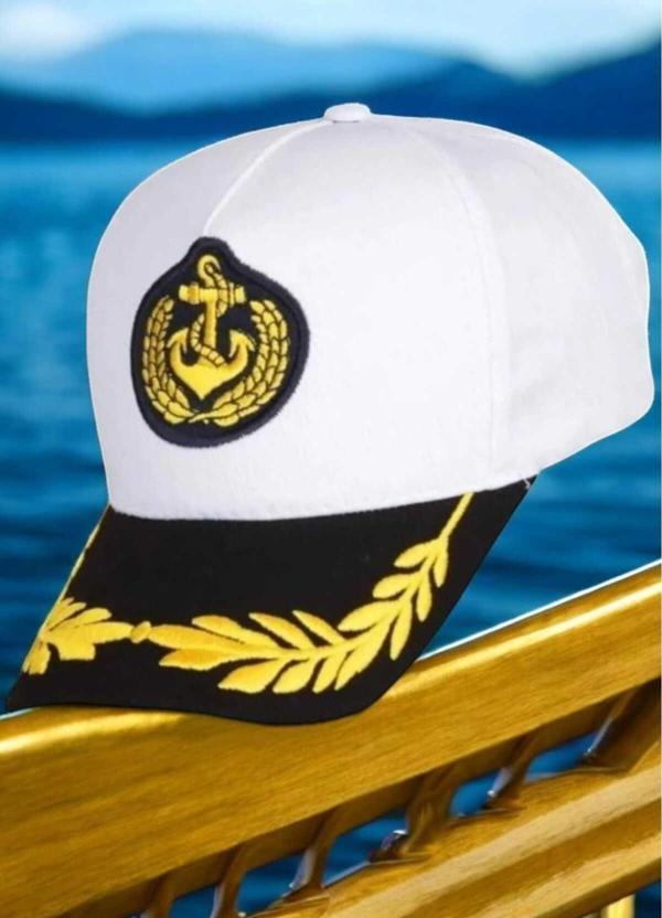 Unisex Arkadan Ayarlanabilir Denizci Kaptan Kep Şapka - Image 1