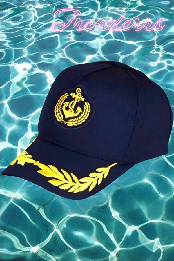 Unisex Arkadan Ayarlanabilir Denizci Kaptan Kep Şapka - Image 1