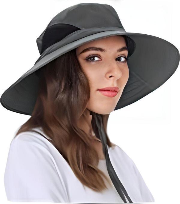 Unisex Yazlık Geniş Kenarlı Maxi Boy Fileli Katlanabilir Safari Outdoor Plaj Şapkası - Image 1