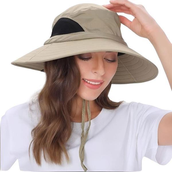 Unisex Yazlık Geniş Kenarlı Maxi Boy Fileli Katlanabilir Safari Outdoor Plaj Şapkası - Image 1