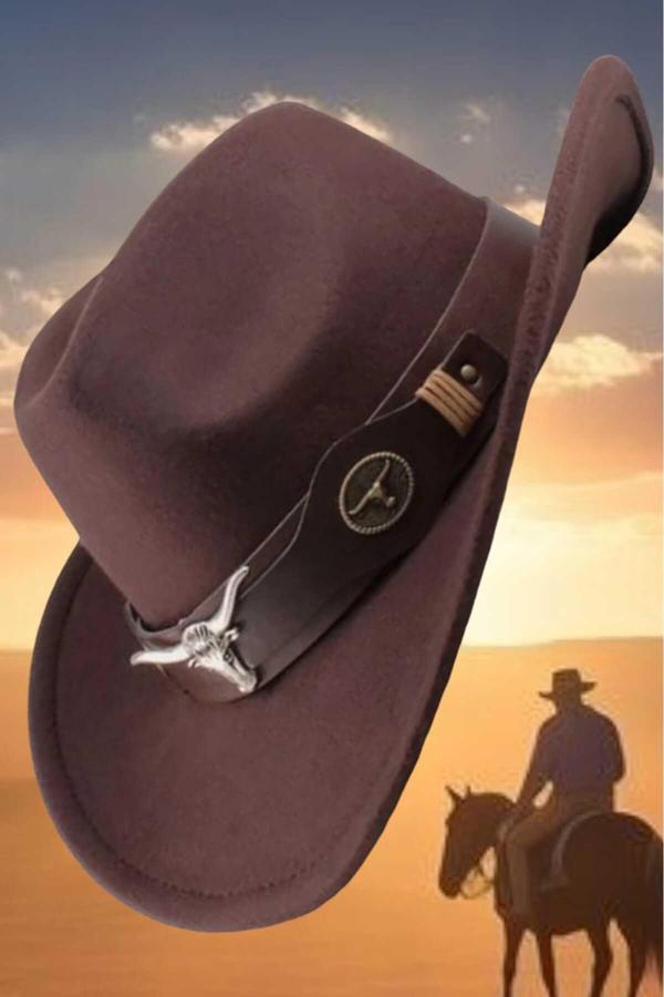 Unisex Kovboy Fötr Şapka Kovboy Şapkası Kovboy Şapka - Image 1