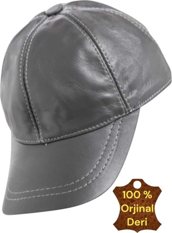 Unisex %100 Deri Arkadan Ayarlanabilir Baseball Kep Şapka - Image 1