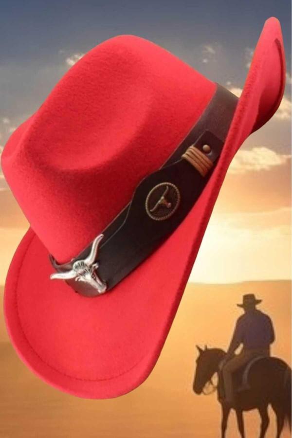 Unisex Kovboy Fötr Şapka Kovboy Şapkası Kovboy Şapka - Image 1