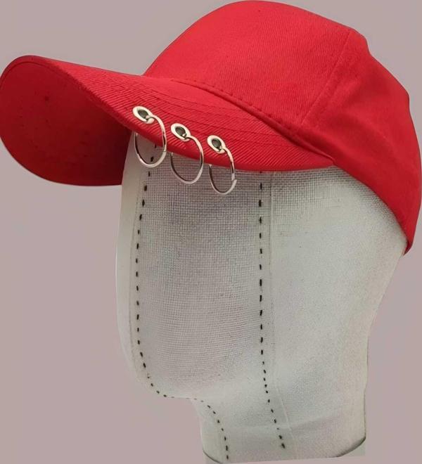 Unisex Arkadan Ayarlanabilir 3 Halka Piercing Şapka Beyzbol Kep Şapka - Image 1