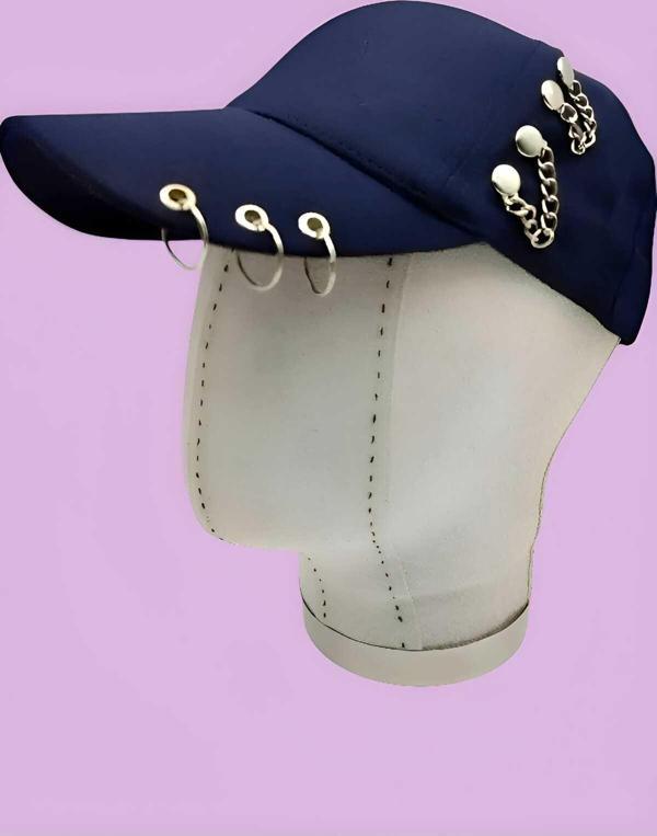 Unisex Arkadan Ayarlanabilir K Pop Tasarım Piercing Kep Şapka - Image 1