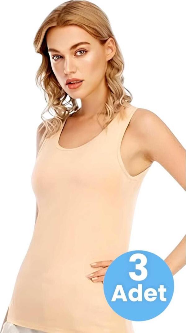 Tezzgelsin Kadın Kalın Askılı Pamuklu Atlet 3'Lü Set - Image 1