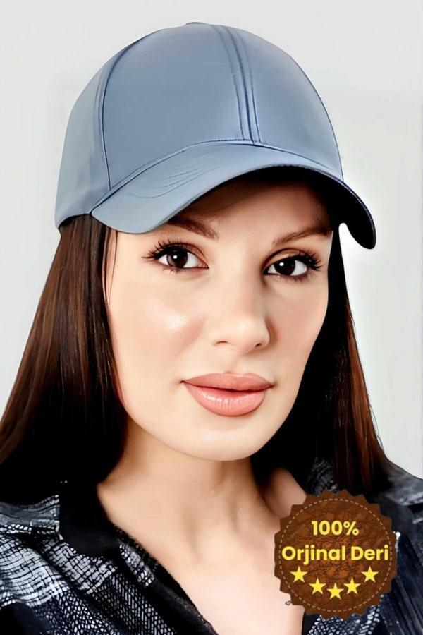 Unisex %100 Deri Arkadan Ayarlanabilir Kep Şapka - Image 1