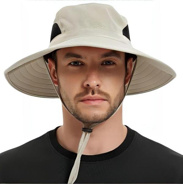 Unisex Yazlık Geniş Kenarlı Maxi Boy Fileli Katlanabilir Safari Outdoor Plaj Şapkası - Image 1