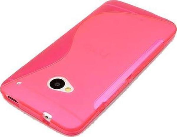 One M7 ile Uyumlu Desenli Silikon Kılıf Pembe - Image 1