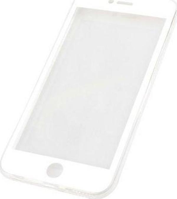 iPhone 7 Plus ile Uyumlu Kılıf 360 Full Kaplama Silikon Beyaz - Image 1