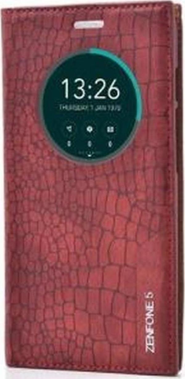 Zenfone 5 ile Uyumlu Rock Serisi Kapaklı Kılıf Kırmızı - Image 1