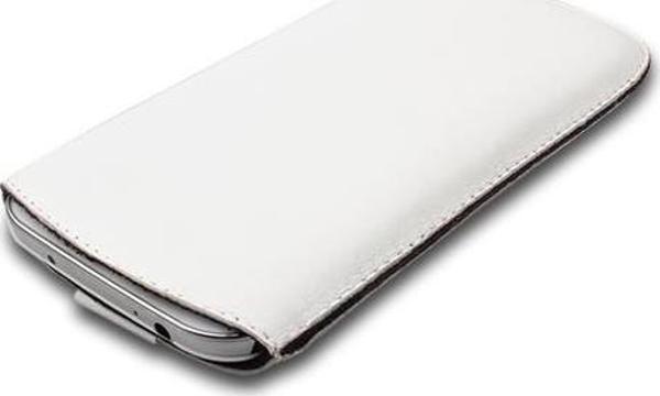 Lumia 820 ile Uyumlu Kılıf Çekmeli Gerçek Deri Beyaz - Image 1