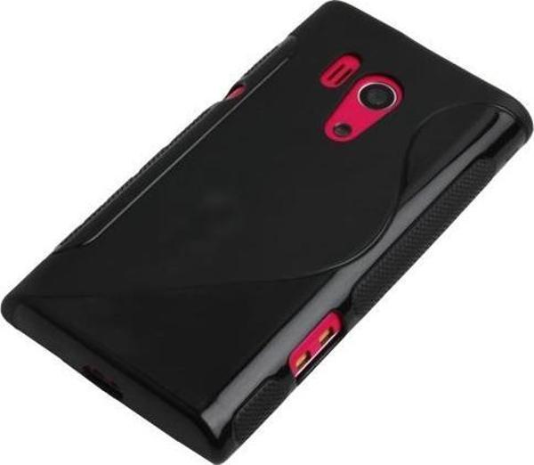 Xperia Acro ile Uyumlu S Desenli Şeffaf Silikon Kılıf Siyah Renk - Image 1