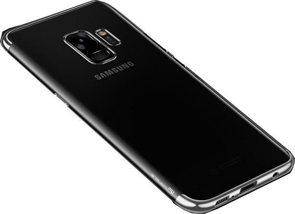 Galaxy S9 ile Uyumlu Dört Köşeli Lazer Silikon Kılıf Gümüş - Image 1