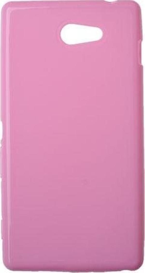 Xperia M2 Dual ile Uyumlu Silikon Kılıf Açık Pembe - Image 1