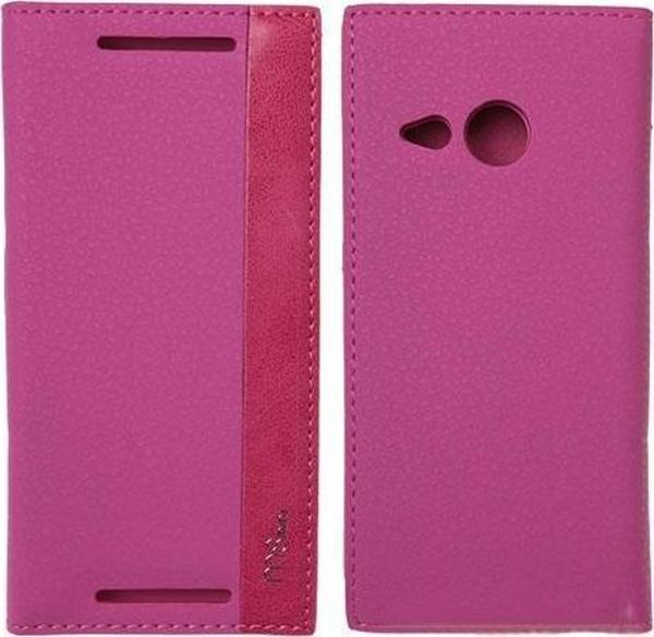 One M8 Mini ile Uyumlu Magnum Serisi Yan Model Kapaklı Kılıf Pembe - Image 1