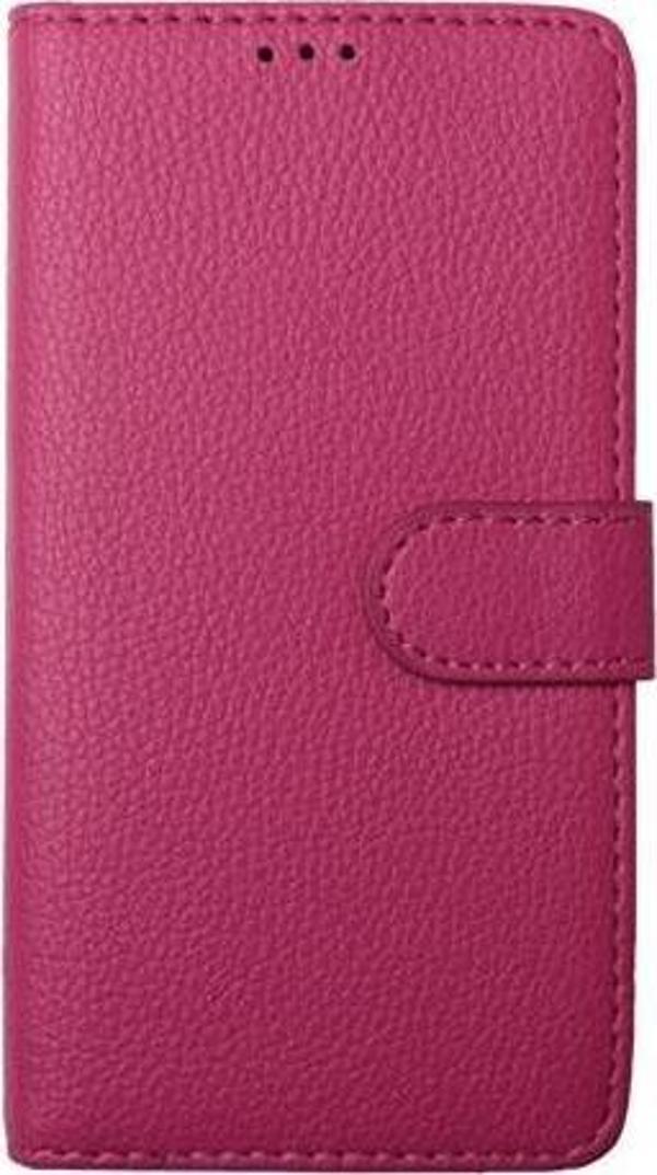 Xperia M2 Dual ile Uyumlu Kılıf Yan Model Kartlıklı Cüzdanlı Pembe - Image 1