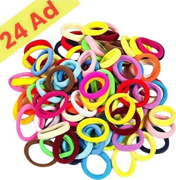 24'Lü Renkli 6 Cm Esnek Lastik Saç Tokası - Image 1