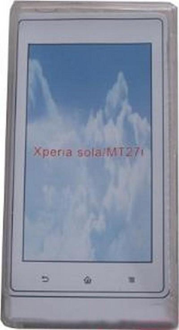 Xperia Sola ile Uyumlu Şeffaf Kılıf Beyaz Renk - Image 1