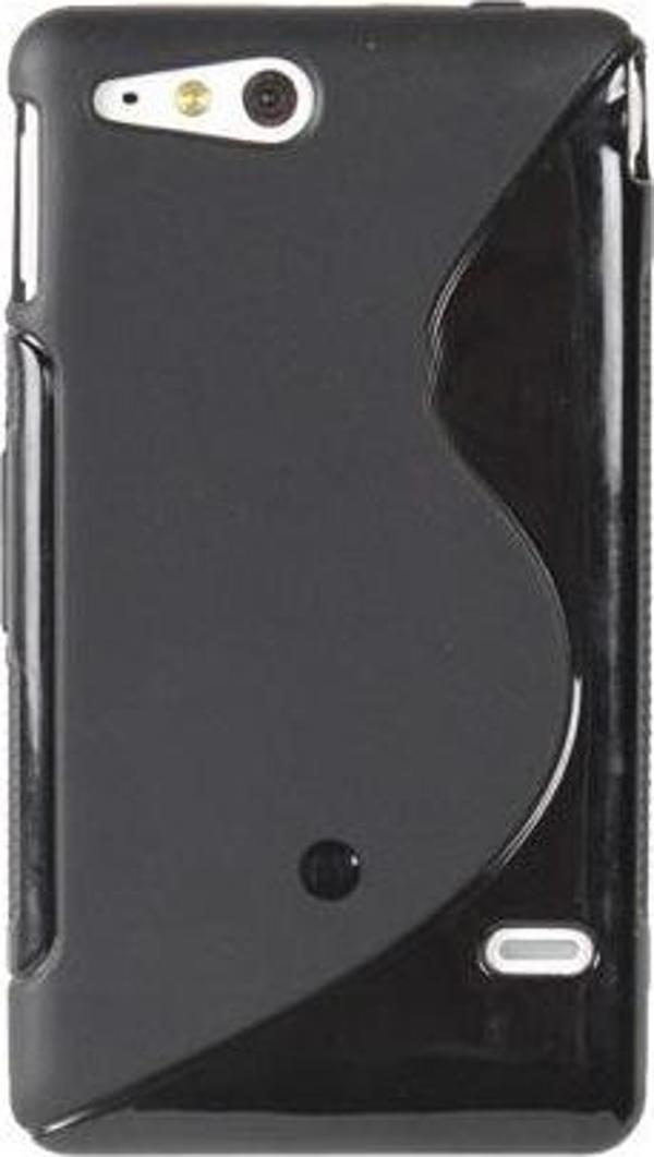 Xperia Go ile Uyumlu S Desenli Şeffaf Silikon Kılıf Siyah Renk - Image 1
