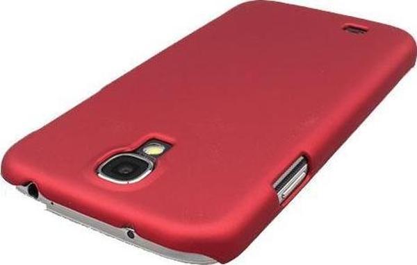 Galaxy S4 i9500 ile Uyumlu Sert Kauçuk Kılıf Kırmızı Renk - Image 1